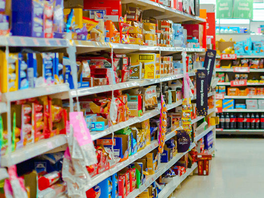 Supermarket shelves