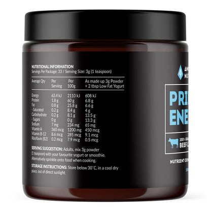 Primal Energy Grass Fed Beef Liver Powder (Box of 6)