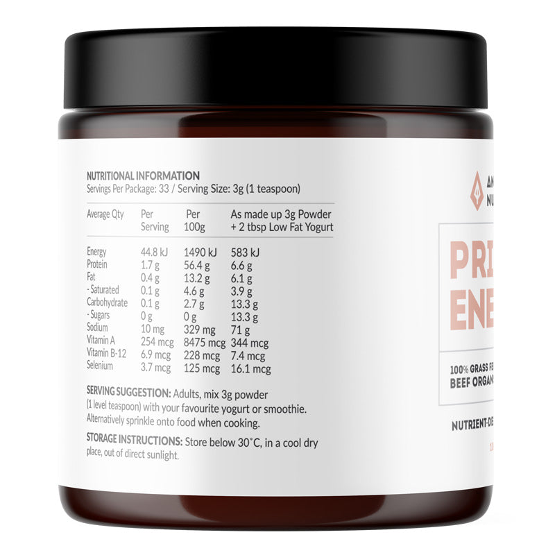 Primal Energy Women - Grass Fed Beef Organ Powder (Box of 6)