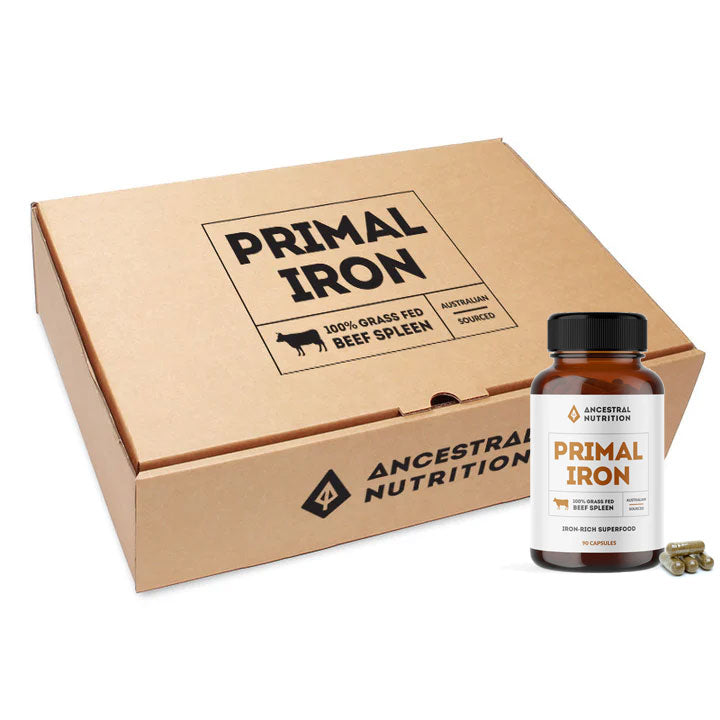 Primal Iron - Grass Fed Beef Spleen Capsules (Box of 6)