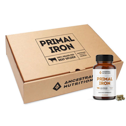 Primal Iron - Grass Fed Beef Spleen Capsules (Box of 6)